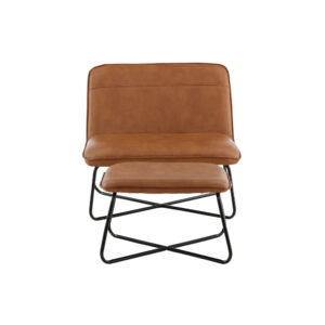 X – Fauteuil lounge – Noir, Marron – 64 x 71 x 74 cm