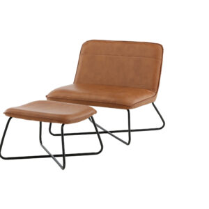 X – Fauteuil lounge – Noir, Marron – 64 x 71 x 74 cm