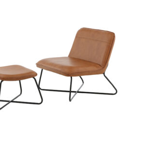 X – Fauteuil lounge – Noir, Marron – 64 x 71 x 74 cm
