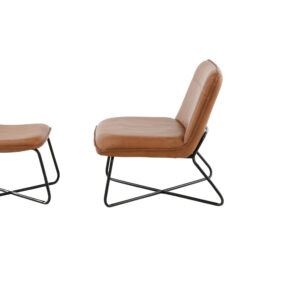 X – Fauteuil lounge – Noir, Marron – 64 x 71 x 74 cm
