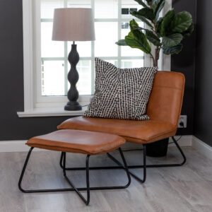 X – Fauteuil lounge – Noir, Marron – 64 x 71 x 74 cm