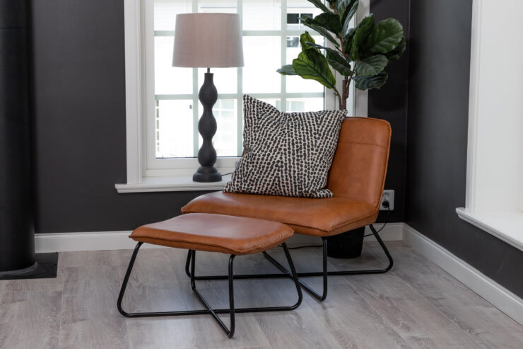 X – Fauteuil lounge – Noir, Marron – 64 x 71 x 74 cm