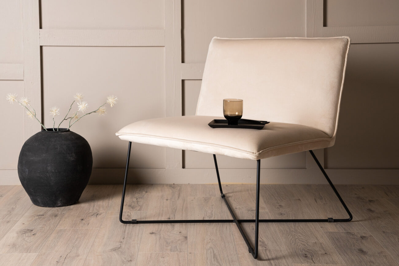 X-lounge – Fauteuil lounge – Beige, Noir – 72 x 83 x 62 cm