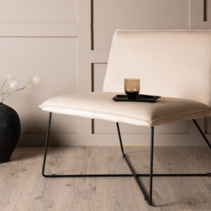 X-lounge – Fauteuil lounge – Beige, Noir – 72 x 83 x 62 cm