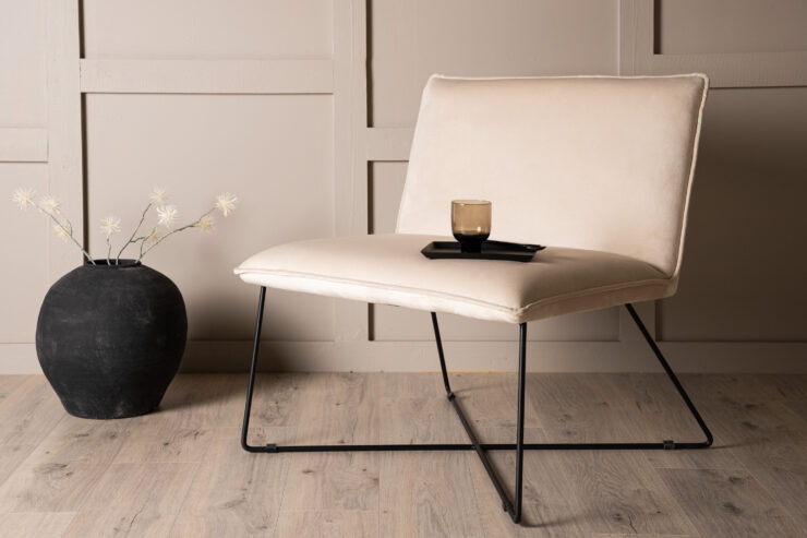 X-lounge – Fauteuil lounge – Beige, Noir – 72 x 83 x 62 cm