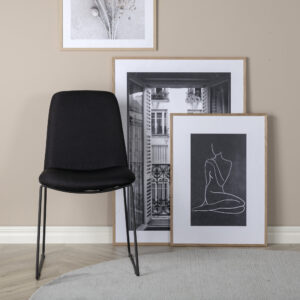 Muce – Chaise de salle à manger – Noir – 63 x 84 x 43 cm