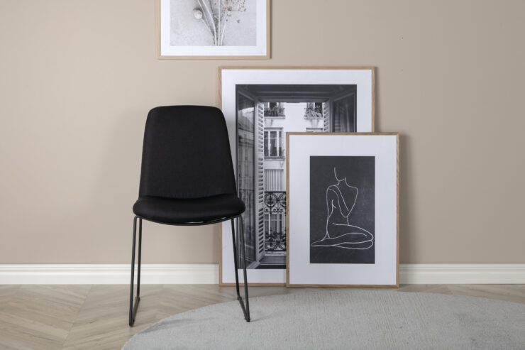 Muce – Chaise de salle à manger – Noir – 63 x 84 x 43 cm