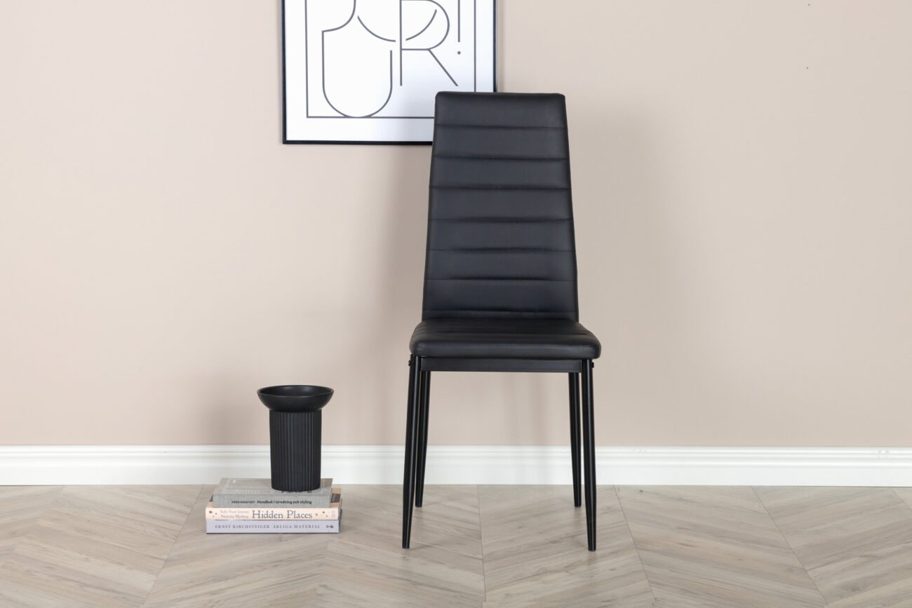 Slim – Chaise de salle à manger – Noir – 48 x 98 x 42 cm
