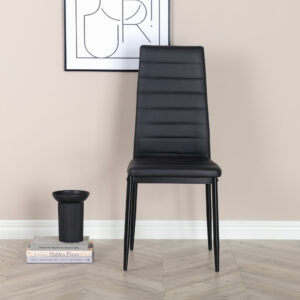 Slim – Chaise de salle à manger – Noir – 48 x 98 x 42 cm