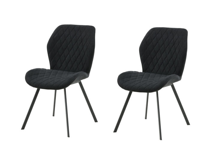 Gemma – Chaise de salle à manger – Noir – 63 x 90 x 50 cm