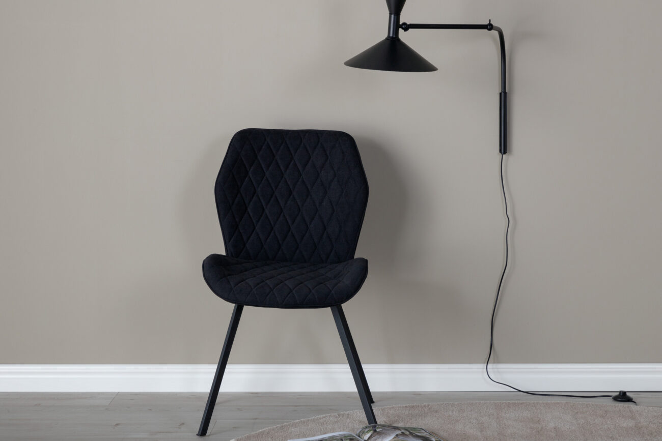 Gemma – Chaise de salle à manger – Noir – 63 x 90 x 50 cm