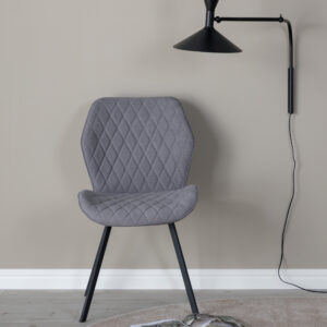 Gemma – Chaise de salle à manger – Noir, Gris – 63 x 90 x 50 cm