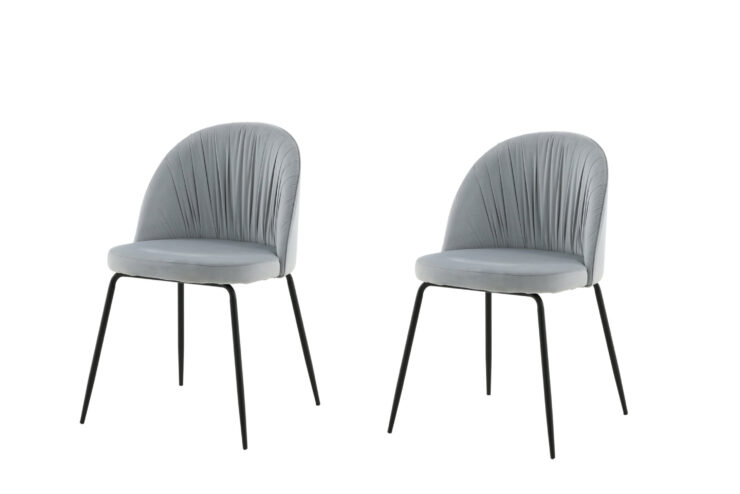 Wrinkles – Chaise de salle à manger – Noir, Gris – 50 x 80 x 49 cm
