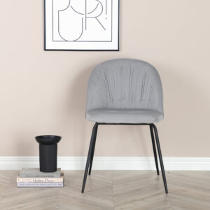 Wrinkles – Chaise de salle à manger – Noir, Gris – 50 x 80 x 49 cm