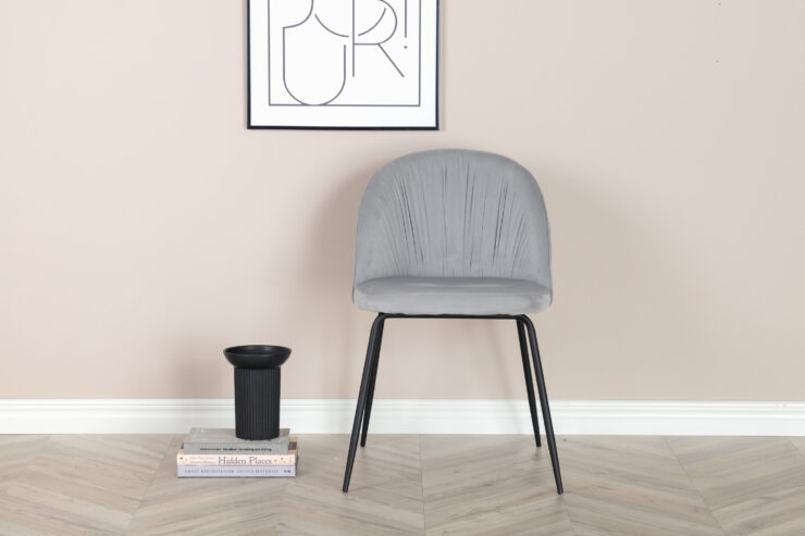 Wrinkles – Chaise de salle à manger – Noir, Gris – 50 x 80 x 49 cm