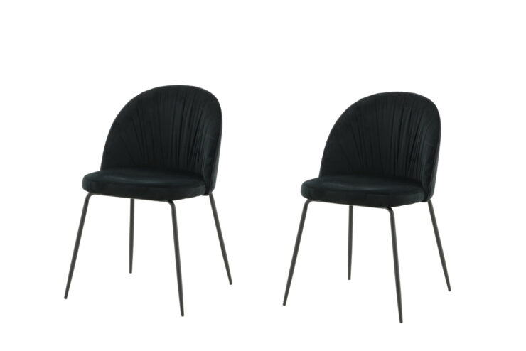 Wrinkles – Chaise de salle à manger – Noir – 50 x 80 x 49 cm