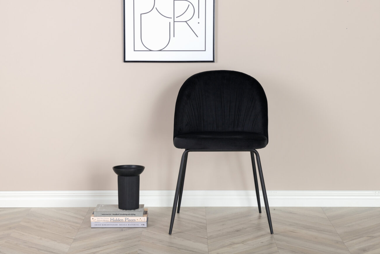 Wrinkles – Chaise de salle à manger – Noir – 50 x 80 x 49 cm