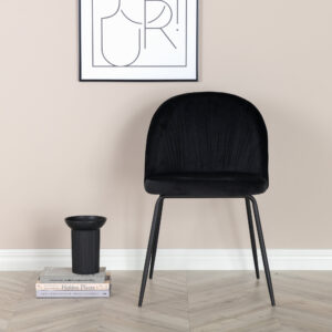 Wrinkles – Chaise de salle à manger – Noir – 50 x 80 x 49 cm