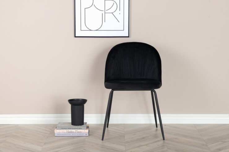 Wrinkles – Chaise de salle à manger – Noir – 50 x 80 x 49 cm