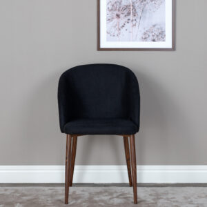 Arch – Chaise de salle à manger – Noir, Naturel – 55 x 83 x 49 cm