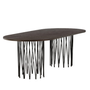 Stone – Table à manger ovale – Noir, Moka – 220 x 100 cm