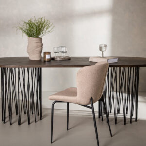 Stone – Table à manger ovale – Noir, Moka – 220 x 100 cm