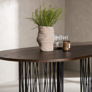 Stone – Table à manger ovale – Noir, Moka – 220 x 100 cm