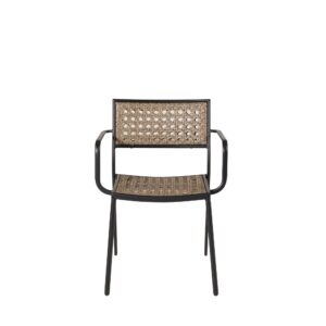 Paola – Chaise de salle à manger – Noir, Naturel – 57 x 78 x 56 cm
