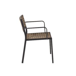 Paola – Chaise de salle à manger – Noir, Naturel – 57 x 78 x 56 cm