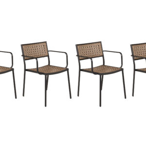 Paola – Chaise de salle à manger – Noir, Naturel – 57 x 78 x 56 cm
