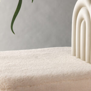 Newton – Pouf – Blanc cassé, Argenté – 45 x 38 x 45 cm
