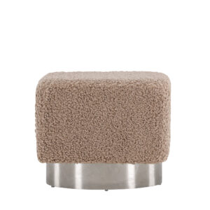 Newton – Pouf – Argenté, Marron – 45 x 38 x 45 cm