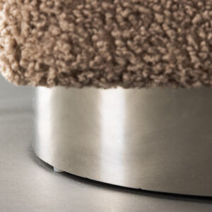 Newton – Pouf – Argenté, Marron – 45 x 38 x 45 cm