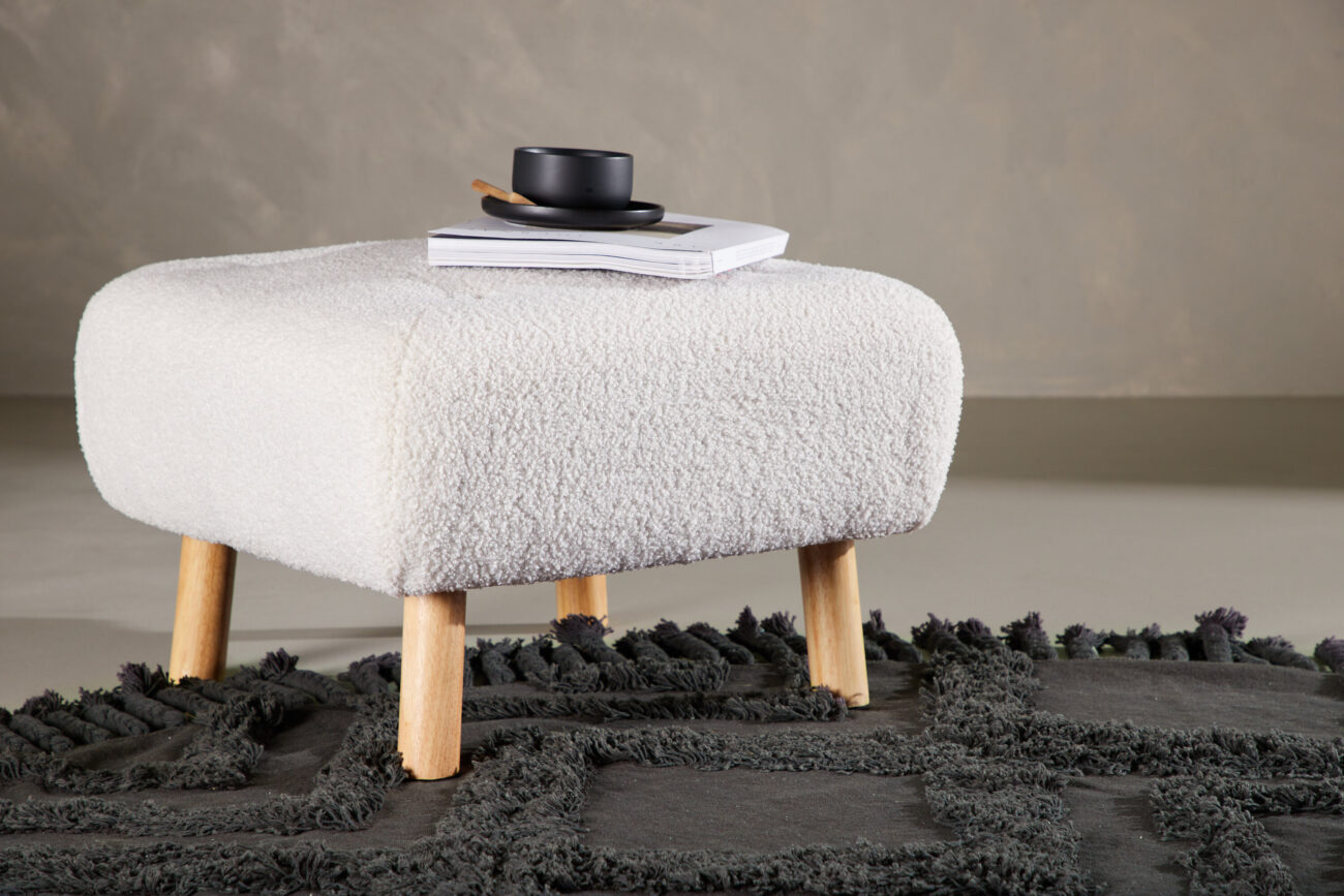 Salina – Ottoman – Naturel, Blanc – 56 x 56 x 41 cm