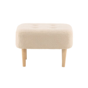 Salina – Pouf – Blanc, Naturel – 56 x 56 x 41 cm