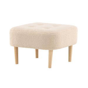 Salina – Pouf – Blanc, Naturel – 56 x 56 x 41 cm
