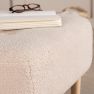 Salina – Pouf – Blanc, Naturel – 56 x 56 x 41 cm