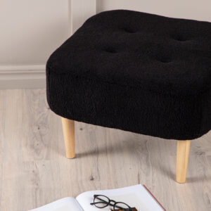 Salina – Pouf – Noir, Naturel – 56 x 56 x 41 cm