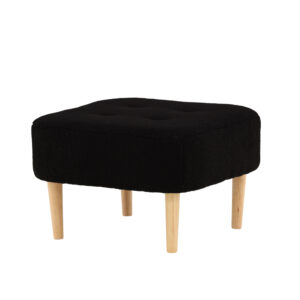 Salina – Pouf – Noir, Naturel – 56 x 56 x 41 cm