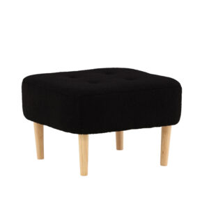 Salina – Pouf – Noir, Naturel – 56 x 56 x 41 cm