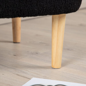 Salina – Pouf – Noir, Naturel – 56 x 56 x 41 cm