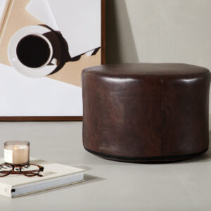 Eastport – Pouf – Marron – ⌀41 cm