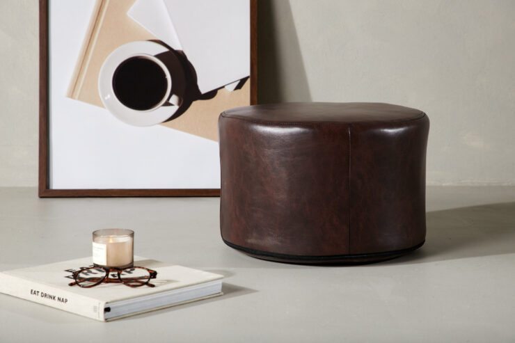 Eastport – Pouf – Marron – ⌀41 cm