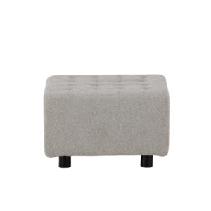 Bowie – Pouf – Noir, Gris clair – 51 x 32 x 51 cm