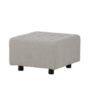 Bowie – Pouf – Noir, Gris clair – 51 x 32 x 51 cm