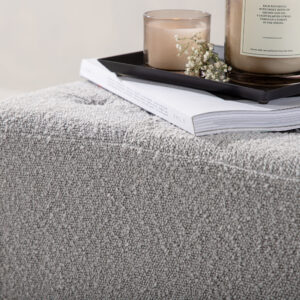 Bowie – Pouf – Noir, Gris clair – 51 x 32 x 51 cm