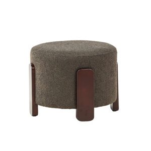Coffey – Pouf – Marron, Gris foncé – ⌀50 cm