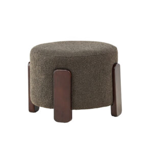 Coffey – Pouf – Marron, Gris foncé – ⌀50 cm