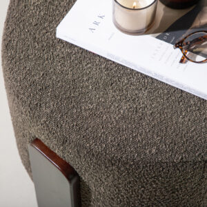 Coffey – Pouf – Marron, Gris foncé – ⌀50 cm