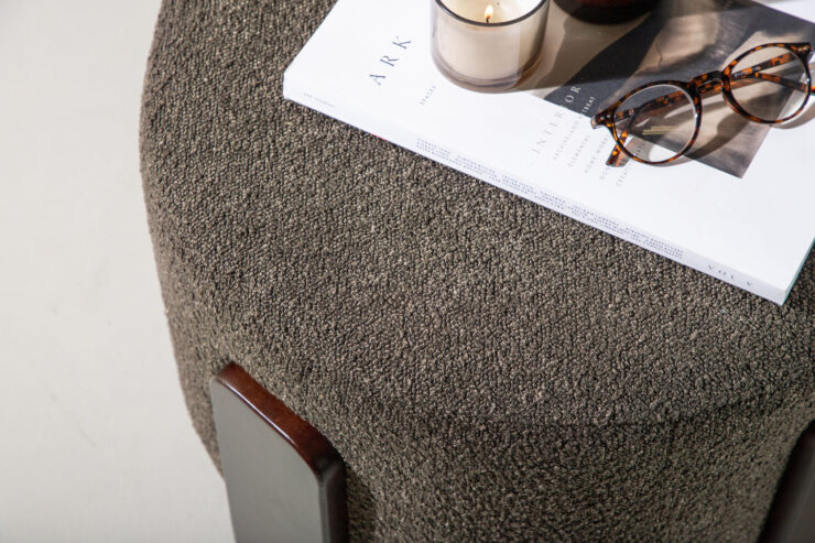 Coffey – Pouf – Marron, Gris foncé – ⌀50 cm